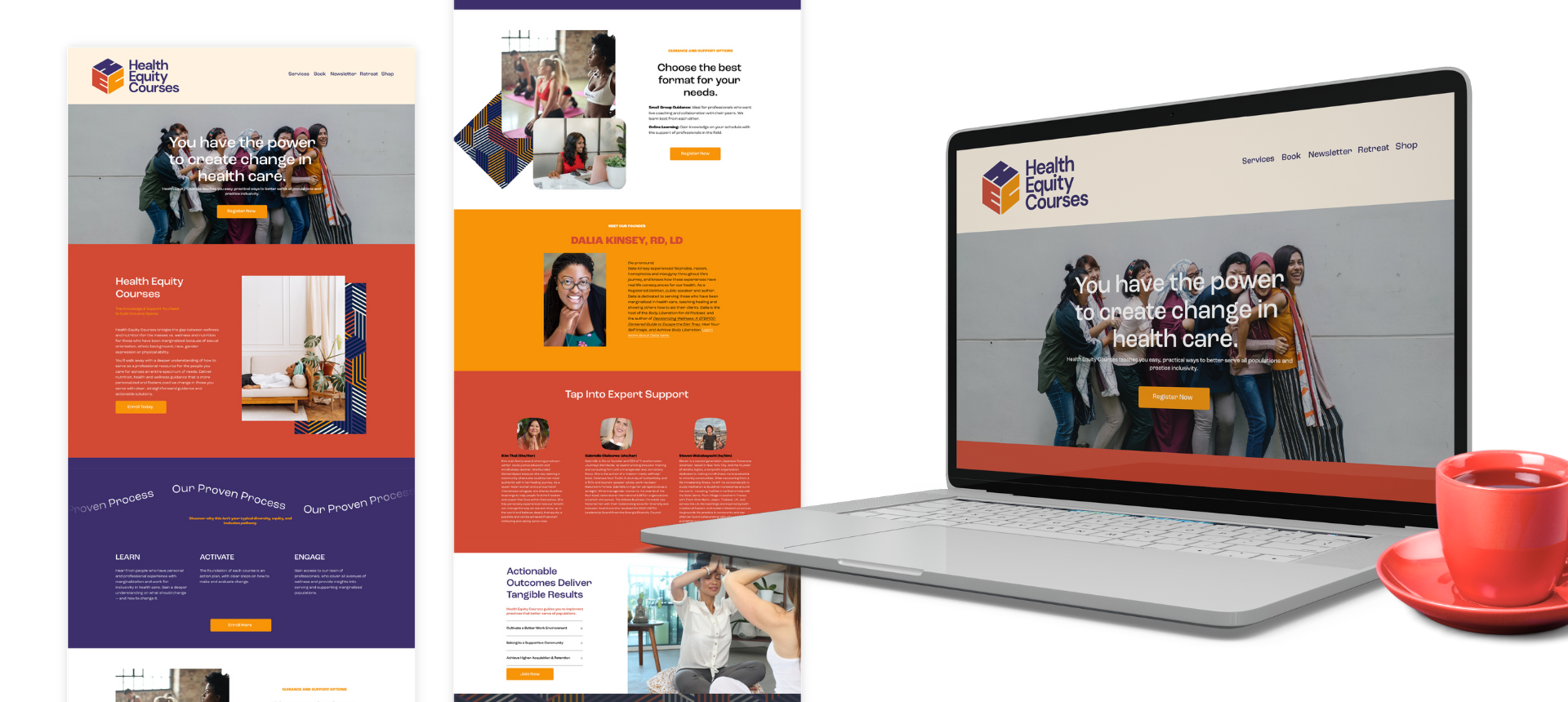 Health Equity Courses Mockup A mockup of a website